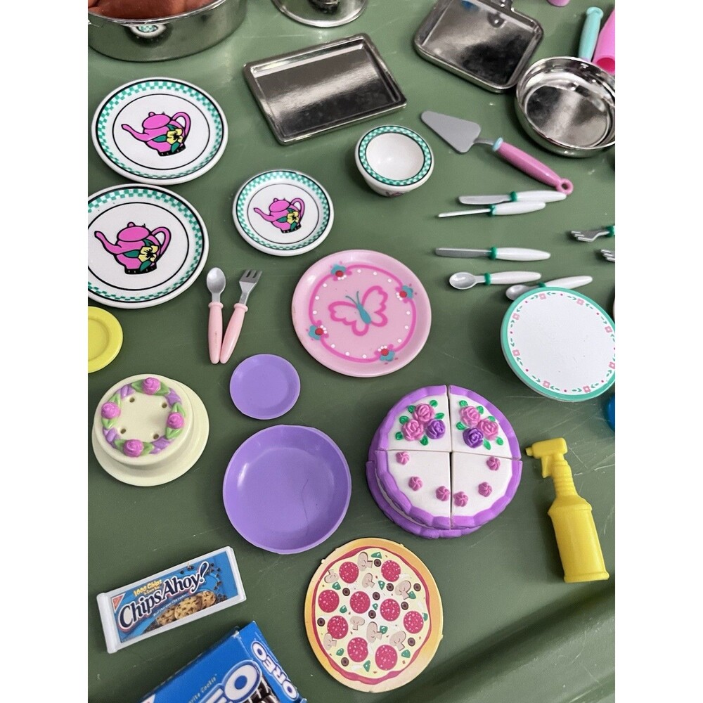 1996 Tyco Kitchen Littles Barbie Dollhouse Size Food Accessories Lot 92 Pieces - Picture 7 of 10